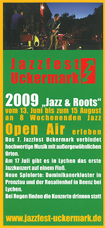 Flyer Jazzfest Uckermark 2009